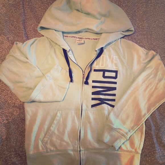 Light blue Victoria's Secret zip-up sweatshirt