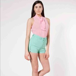 American Apparel high-waisted shorts with side zip