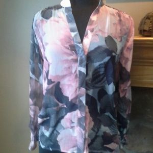 JLO rose chiffon blouse