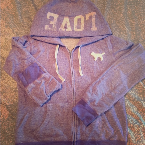 Purple Victoria's Secret zip-up sweatshirt