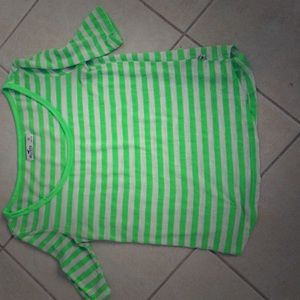 Hollister green and white shirt