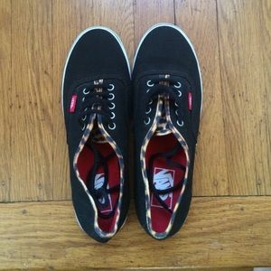 Black Vans with leopard trim RESERVED