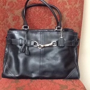 Black leather COACH handbag