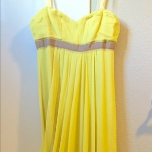 BCBG Crinkle Chiffon Strapless Evening Dress