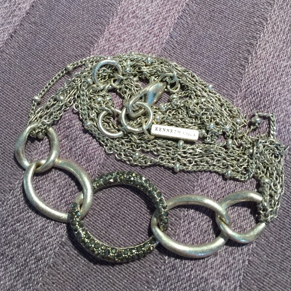 Kenneth Cole necklace chain marcasite reversible