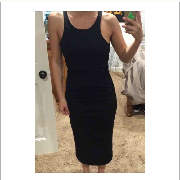 black bodycon ankle high formal dress