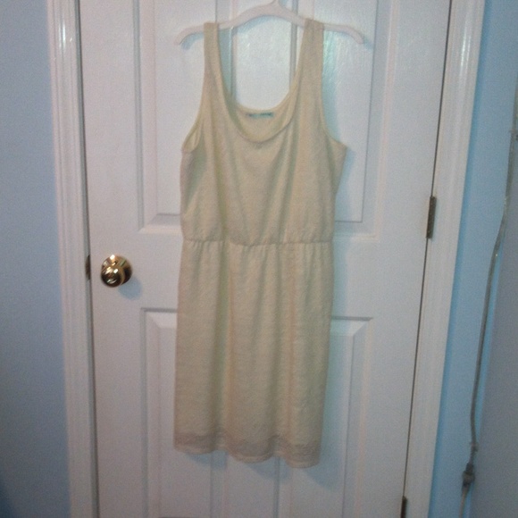 White dress! WORN ONCE! Lace on top , white under