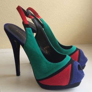 Sole Society color block peep toe pumps