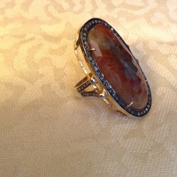 REDUCED Agate slice ring - Picture 2 of 2