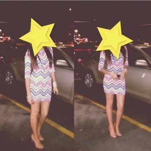 coral and black dress