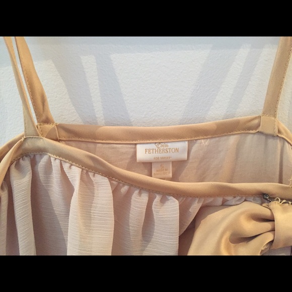 Gold/beige Ruffle Layered Dress - Picture 2 of 3