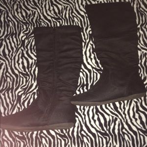 Black Calf High Boots