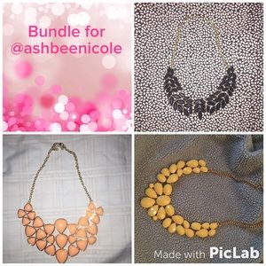 Three statement necklaces