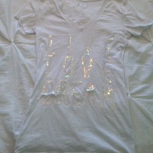 Aeropostale white sequin top