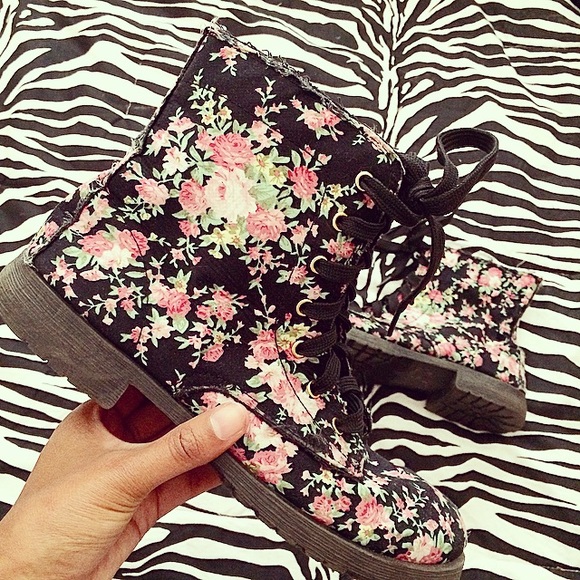 Floral boots.