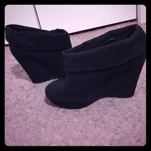 Suede Wedge Booties