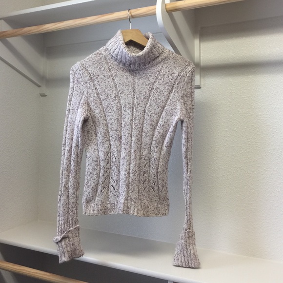 Express cream and maroon super soft sweater.