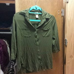 Army green button up