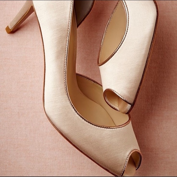 Peep toe blush pumps Andrew Kayla Anthropologie 7