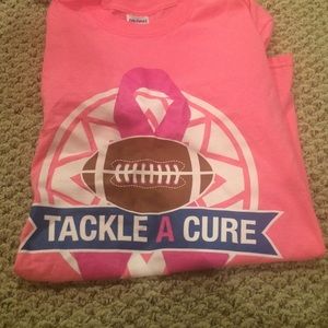 Tackle a cure breast cancer T-shirt