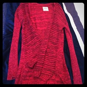 Hollister Red and maroon long cardigan