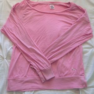 PINK baggy long sleeve shirt.