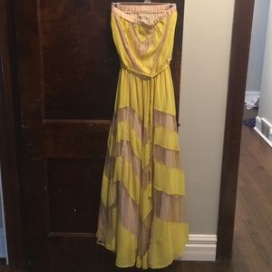 SALE!! Beige and yellow Maxi dress