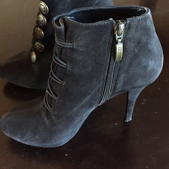 Black Guess suede booties.