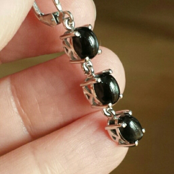 Indian Black Star Diopside Earrings - Picture 4 of 4