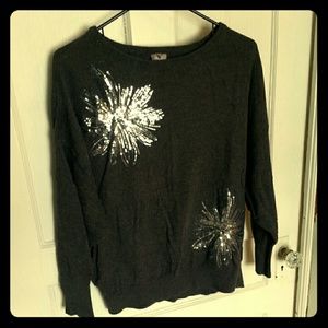 Gray sequined top