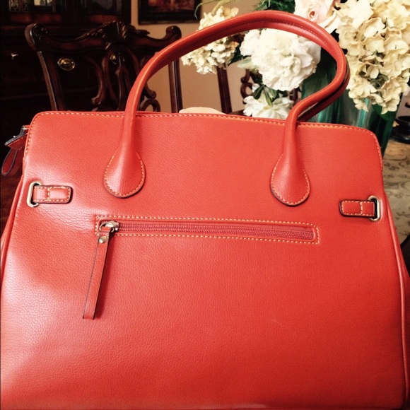 Orange Faux-Leather Shoulder Handbag - Picture 2 of 3