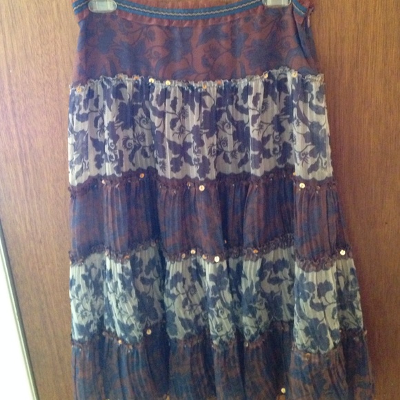 ECI New York ankle length patterned skirt