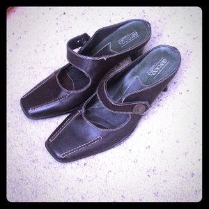Dark Brown slip on heels