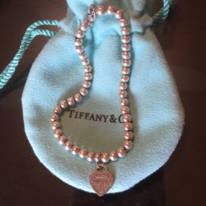 Tiffany&Co beaded bracelet with heart charm