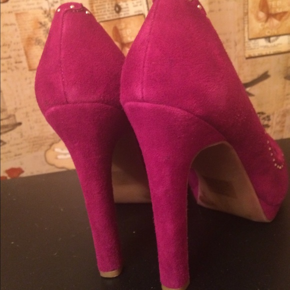 Jessica Simpson Suede Raspberry Pumps size 7 - Picture 3 of 4