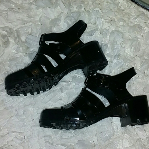 Wanted Shoes - Black Jelly Sandals