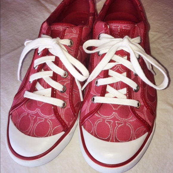 Authentic Red Coach Tennis Shoes