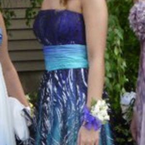 Aqua/Teal/Purple/Silver Prom Gown