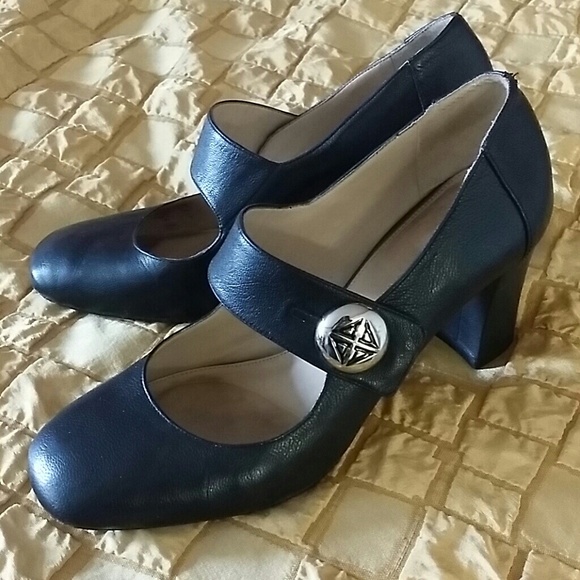 Antonio Melani Black leather Mary Janes