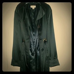 Womans Knee length black trench  coat