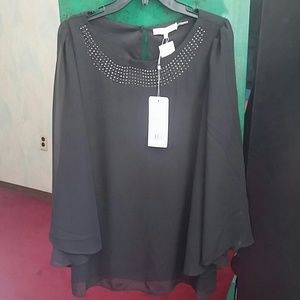 Black sheer top with detail