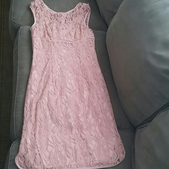 Rose colored lace dress