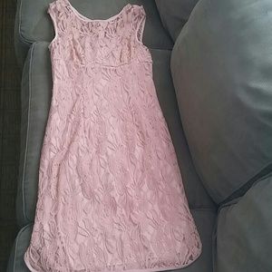 Rose colored lace dress
