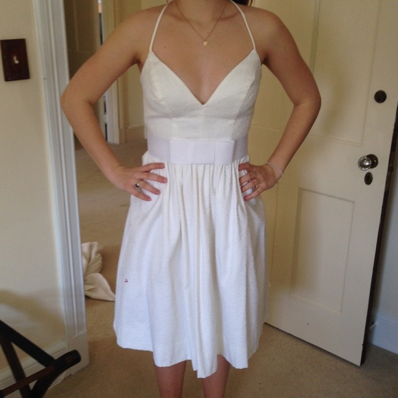 White Halter Dress