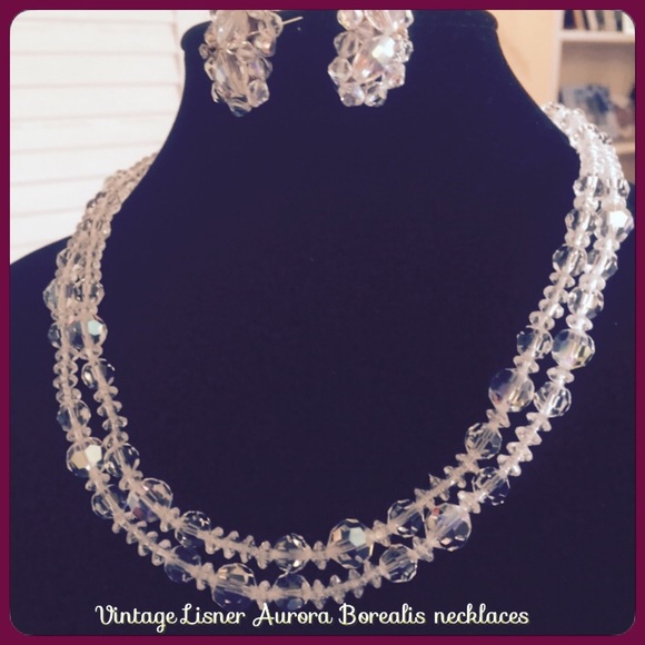 Vintage Lisner Aurora Borealis Crystal necklac# 36 - Picture 1 of 4