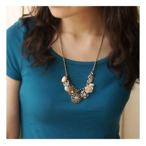 Charm necklace- gold, pink, peach, diamond