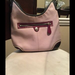 Vintage pink and blue Coach purse