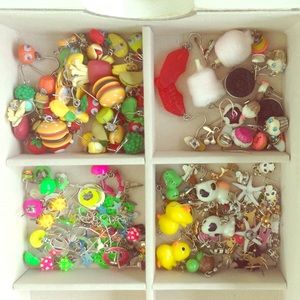 81 pairs of various childrens earings