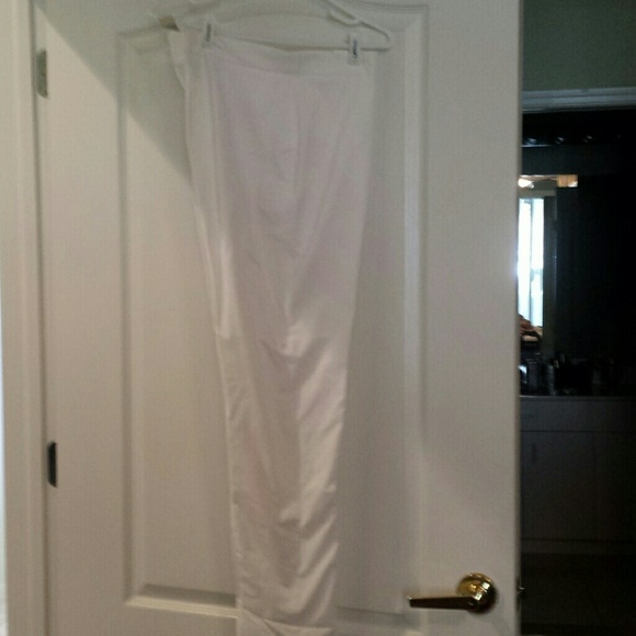 White lined pants