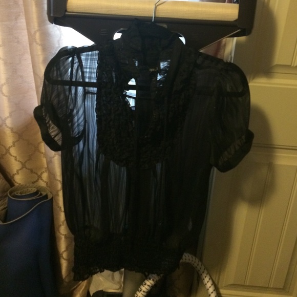 Black sheer dress shirt